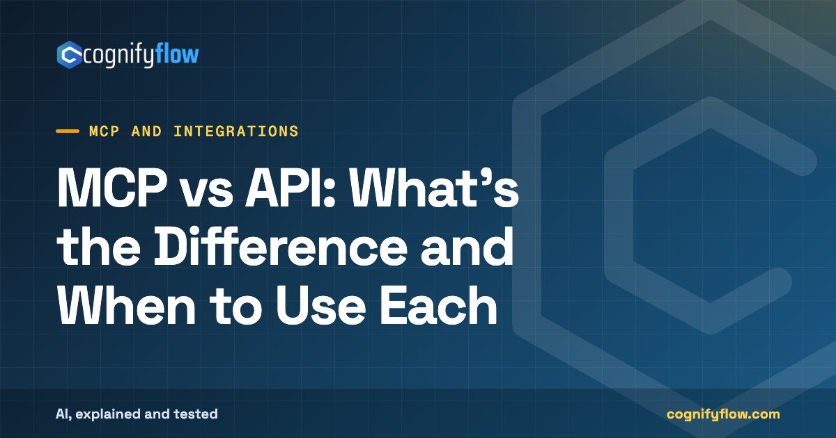 MCP vs API: What's the Difference and When to Use Each: CognifyFlow cover